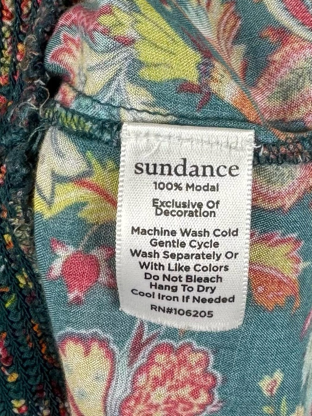 Sundance Teal Floral Cinched Ankle Harem Riya Pull On Pants L Boho Baggy Madora - Picture 6 of 8